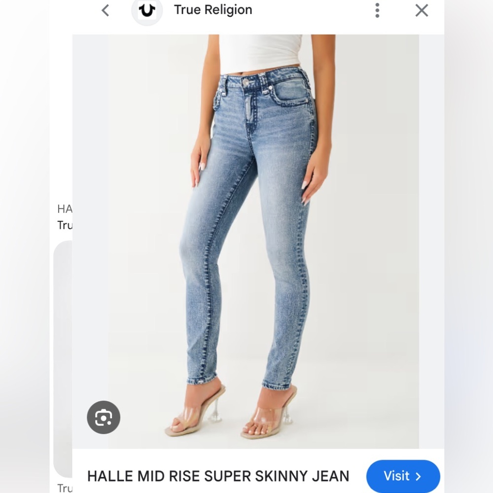 True Religion Halle mid rise super skinny jeans
